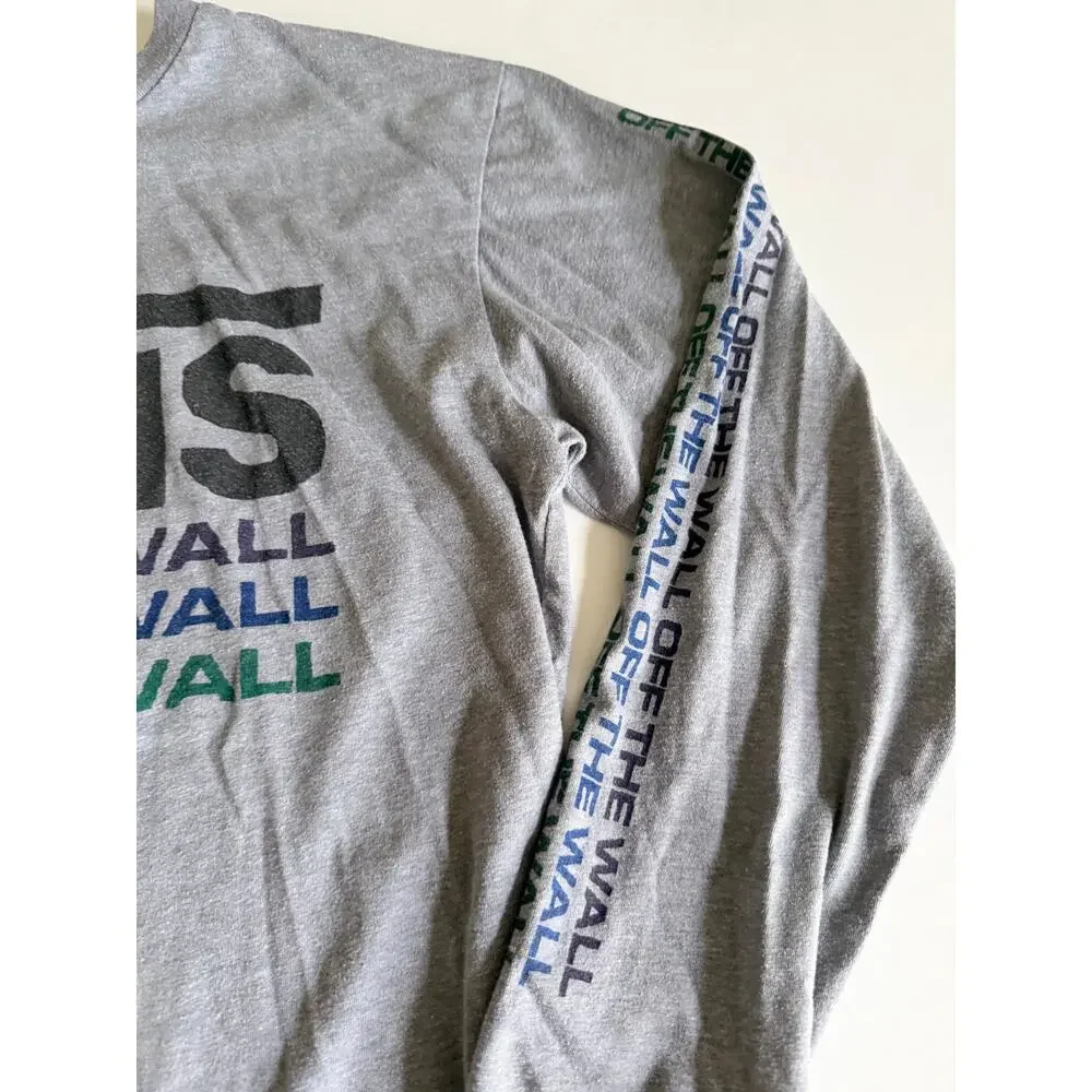Vans Off The Wall Grey Long Sleeve Graphic T-Shirt Boys L